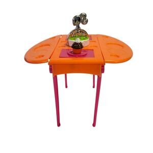 Barbie 2010 Dinner Desert Dining Table Pink Orange Drop Leaf Mattel
